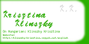 krisztina klinszky business card
